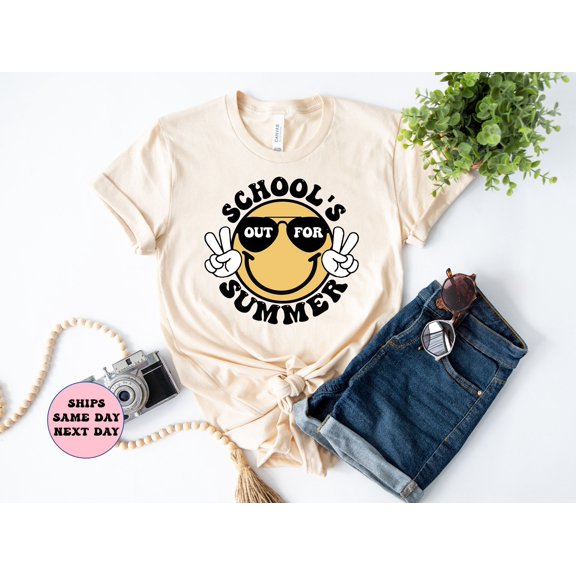 Schools Out For Summer T-Shirt: Teacher Vacation Tee Unisex S-5XL Hot Trending Shirt, Vintage Birthday Gift