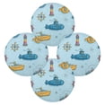 thumbnail image 2 of Round Placemats Set of 1 Heat Resistant Washable Kitchen Table Decorations 15.4in Submarines, 2 of 7