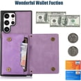 thumbnail image 5 of for Samsung Galaxy S22 Ultra (Not S22) Crossbody Wallet Case for Women, Bling Glitter PU Leather Phone Case with RFID Blocking Card Holder Cover for Samsung Galaxy S22 Ultra SZ Purple, 5 of 18