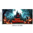 thumbnail image 2 of Halloween Fabric Banner Pumpkin Bat Moon Pattern Polyester Material Lightweight Washable Fade Resistant Easy to Hang for Halloween Party Decoration Photography Background, 2 of 3