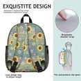 thumbnail image 5 of Sunflower and Daisy Blue Pattern Backpack for School, Cute School Bag with Adjustable Shoulder Straps and Padded Back, 13.8"x11.4"x6", 5 of 5