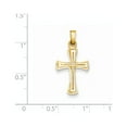 thumbnail image 3 of 14k Yellow Gold Hollow Cross Pendant Charm, 3 of 4