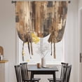thumbnail image 3 of Brown Abstract Balloon Curtains for Bedroom/Front Door/Bathroom, Vintage Geometric Gradient Oil Painting Modern Tie Up Curtains 63 Inch Length Kitchen Curtains Shades for Windows 46"x63", 3 of 8