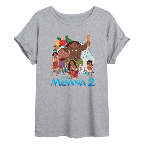 Moana - Group Photo - Juniors Oversized Graphic T-Shirt