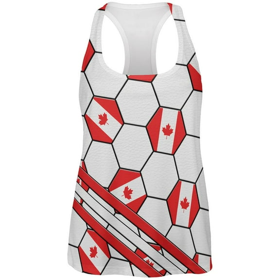 World Cup Canada Soccer Ball All Over Womens Work Out Tank Top Multi LG