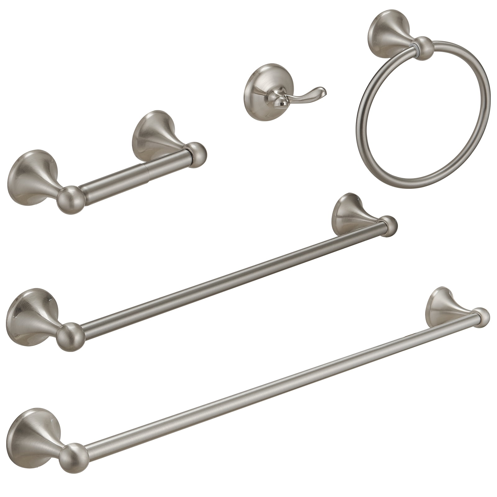 5Piece Bath Hardware with Towel Bar Towel Hook Toilet Paper Holder and