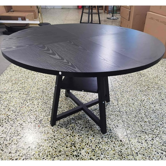 47" Round Dining Table for 4-6 - Modern Wooden Kitchen Table w/300lb Capacity, Adjustable Anti-Slip Legs