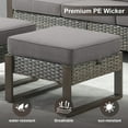 thumbnail image 5 of Opohoro Outdoor Wicker Ottomans Set of 2, Patio Rattan Footrests with Cushions, Weather-Resistant PE Wicker, Gray/Gray, 5 of 6