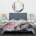 thumbnail image 3 of Designart "Evolving in Pink and Grey Liquid Ink I" Modern Geometric Bedding Covert Set - Abstract Geometric Pink Abstract Bed Set With 1 Sham, 3 of 6