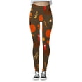 thumbnail image 4 of XJDJHC Womens Thanksgiving Leggings 2024 Turkey Pumpkin Wheat Printed High Waisted Tummy Control Soft Stretchy Yoga Pants, 4 of 5