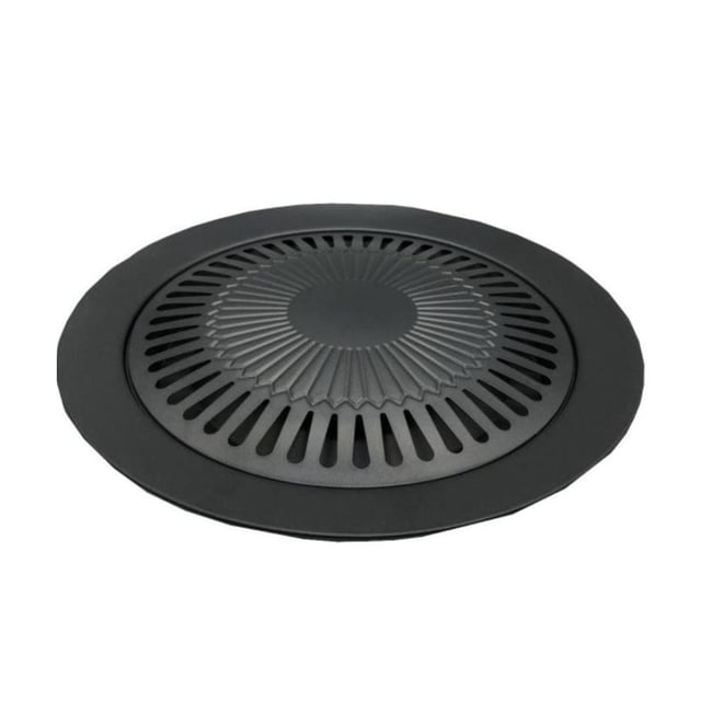 Barbecue Round Plate Korean BBQ Grill No Burnt Fat N6K5 Smokeless Pan X7A7