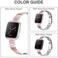thumbnail image 4 of Wearlizer Stainless Steel Compatible for Fitbit Versa 2 Band Women Men, Ultra-Thin Lightweight Replacement Rose Gold Silver Strap Compatible for Fitbit Versa/ Versa Lite/Versa SE, 4 of 7