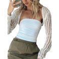 thumbnail image 3 of Genuiskids Women Long Sleeve Open Front Crop Cardigan Drop Shoulder Shrug Ribbed Knit Bolero Sweater Streetwear for 90s E-Girl, 3 of 6