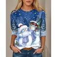 thumbnail image 2 of Sudadera navideña con cuello redondo para mujer, estampado de muñeco de nieve, manga larga, Navidad, fin de semana, vacaciones, cuello redondo, regular, primavera y otoño, 2 of 5