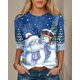 thumbnail image 2 of Sudadera navideña con cuello redondo para mujer, estampado de muñeco de nieve, manga larga, Navidad, fin de semana, vacaciones, cuello redondo, regular, primavera y otoño, 2 of 4