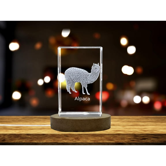 Unique 3D Engraved Crystal with Alpaca Design - Perfect Gift for Animal Lovers