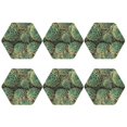 thumbnail image 2 of Gaeub Succulents Print 6 Pcs Leather Coasters for Drinks ,Drink Coasters Sets,Drink Table Cup Coasters for Living Room Kitchen Coffee Decor,Hexagon, 2 of 7