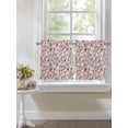 thumbnail image 4 of Watercolor Floral 2 Panel Kitchen Curtains for Small Windows, Spring Flowers Plants Modern Rustic Bathroom Tier Curtain, Short Window Treatment for Bedroom/Living Room 55"x36", 4 of 6