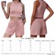 thumbnail image 2 of Trajes De Verano De 2 Piezas Conjunto de pantalones cortos de 2 piezas para damas Estilo casual Chaleco sin mangas Pantalones cortos Traje deportivo Cgtredaw Rosa M para Mujer, 2 of 7