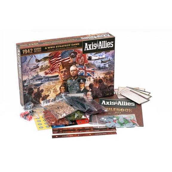 Open Box Avalon Hill Axis & Allies 1942 2Nd Edition Board Game, 2-5 Players, 90 Minutes Playtime, Multicolor