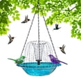 thumbnail image 5 of RICHMJ Solar-Powered Bird Bath – Outdoor Garden Fountain with Floating & Hanging Design, With 1 set of Hooked Chains 4 Color Options, Attracts Hummingbirds & Wild Birds (B), 5 of 6