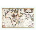 thumbnail image 2 of Coronelli 14x10 White Modern Wood Framed Museum Art Print Titled - Maritime Route Brest to Siam Africa, 2 of 4