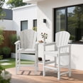 thumbnail image 5 of SERWALL Tall Adirondack Chairs Set of 2 with Double Layer Connecting Tray, HDPE Bar Height Outdoor Chairs, for Patio, Balcony, Porch, Pool, White, 5 of 9