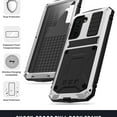 thumbnail image 3 of Samsung Galaxy S21 2021 Metal Case with Screen Protector, Dteck Outdoor Sports Military Heavy Duty Shockproof Sturdy Full Cover Hybrid Aluminum Metal Hard Case with Kickstand, Silver, 3 of 7