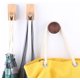thumbnail image 4 of 4 juegos de ganchos de pared de madera hechos a mano, de madera natural, para abrigos, para montar en la pared, resistentes, decorativos, con tornillo para colgar sombreros, bolsos, ropa y toallas., 4 of 6