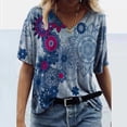 thumbnail image 1 of Pntutb Moda Mujer Verano Impreso Manga Corta Cuello Redondo Camiseta Casual Camisetas Pntutb Pntutb-1813, 1 of 3
