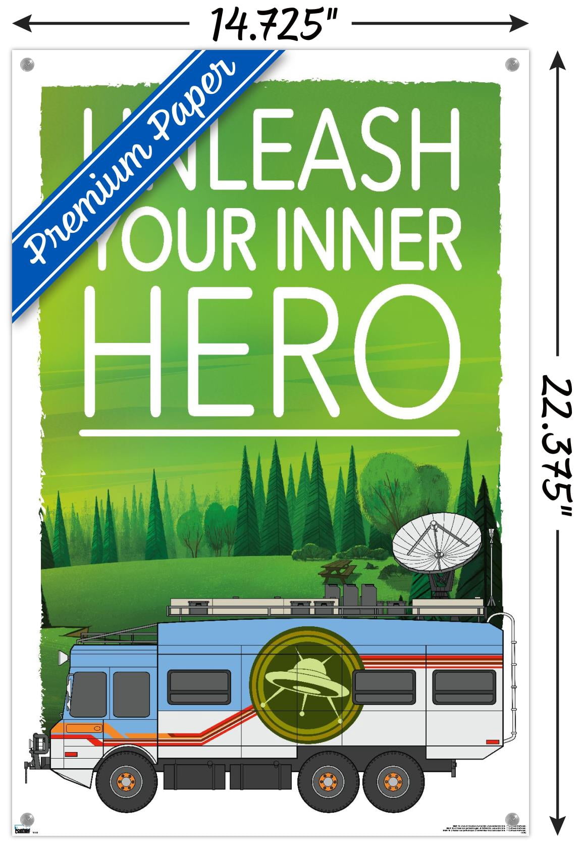 Ben 10 - Go Hero Wall Poster with Pushpins, 14.725" x 22.375"