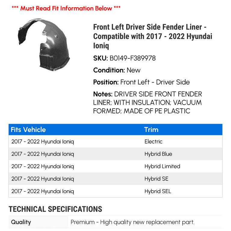 Full Hood & Fender + Mirror Kit | HYUNDAI IONIQ HYBRID 2022 Full Hood & Fender + Mirror Kit | HYUNDAI IONIQ HYBRID 2022