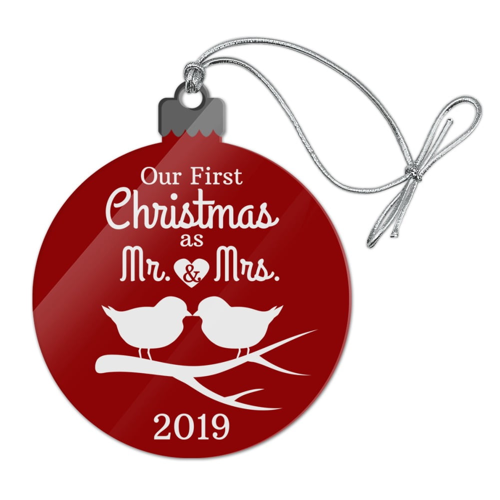 Our First 1st Christmas as Mr and Mrs Personalised Birds Bauble Decoration Gift 