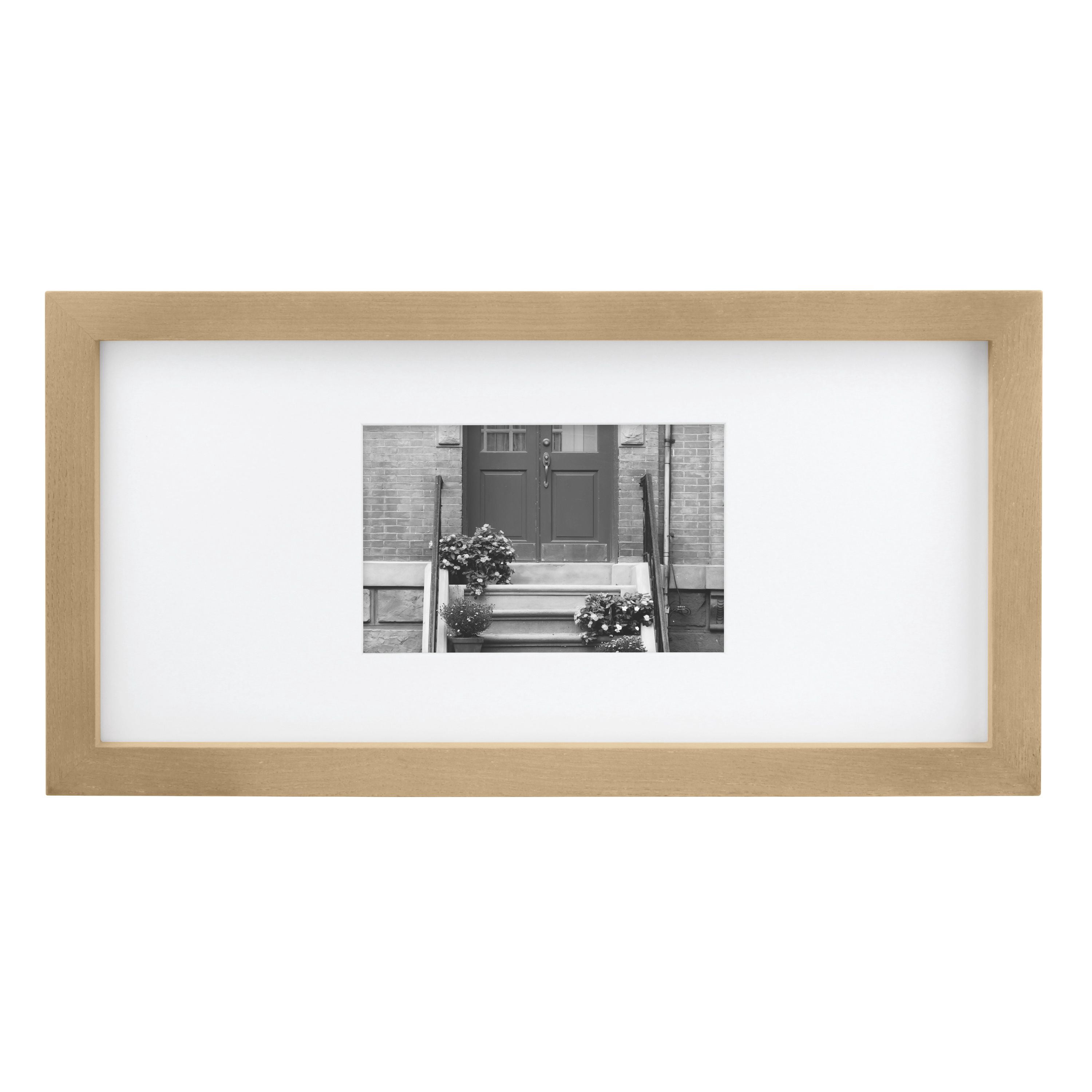 Better Homes & Gardens 7x14 Matted to 4x6 Gallery Wall Picture Frame, Natural Wood