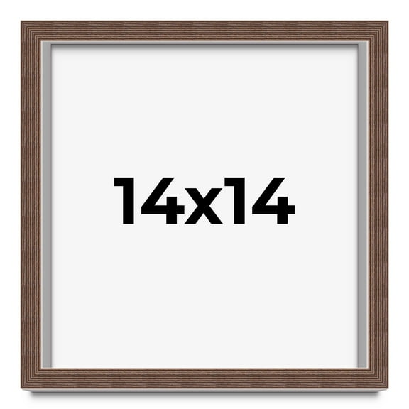 14x14 Shadow Box Frame Brown | 1.125 inches Deep Real Wood Rustic Shadowbox Display Frame | UV