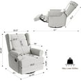 thumbnail image 4 of Royalcraft Swivel Nursery Glider Recliner, Comfy Upholstered Glider Chair with Lumbar Pillow and Footrest, Swivel Rocking Chair for Living Room, Grey, 4 of 8