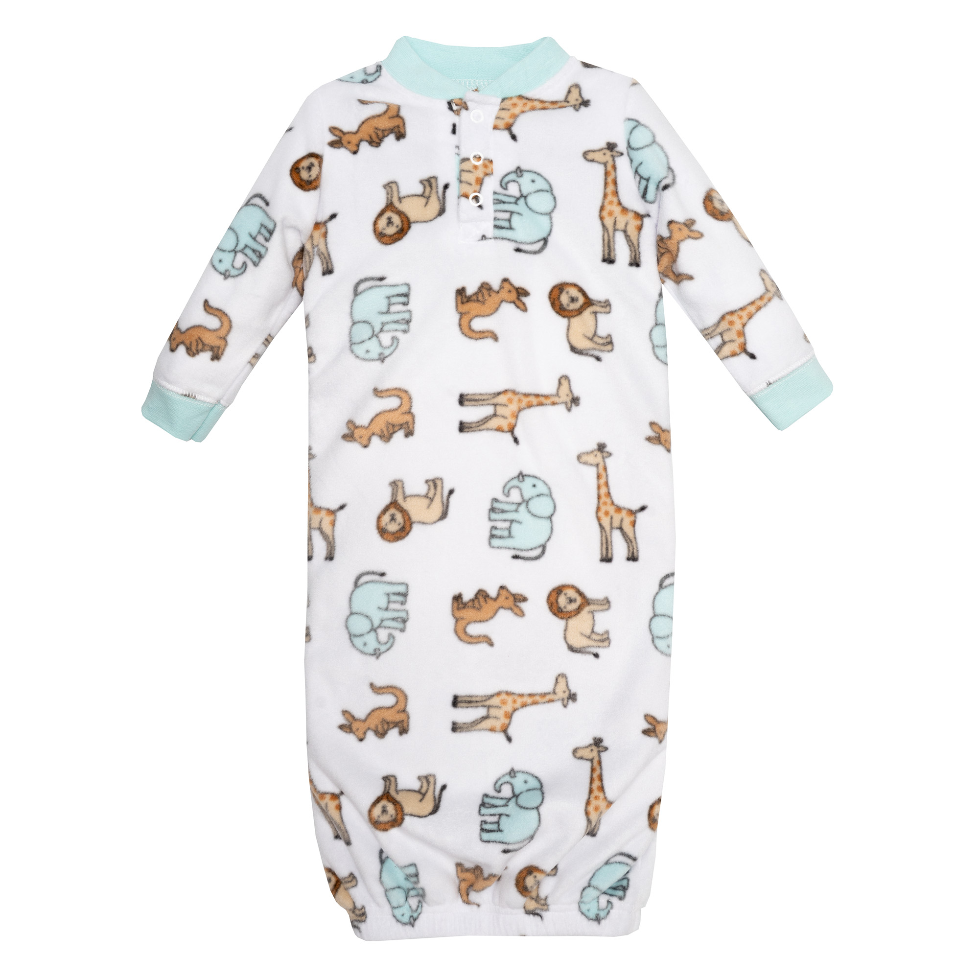 Hudson Baby Fleece Gowns, Cute Safari, 0-6 Months