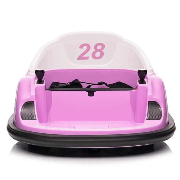 12V Electric Bumper Car for Kids with 360° Spin – Remote Control, LED Lights, MP3/USB Music, Battery Display, Standard Test Method Certified, Safe Toddler Ride-On Toy Gift – Pink