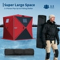 thumbnail image 3 of Yiwa Portable Pop Up Ice Fishing Shelter Tent, 49Ft LED Light Strip Included, Windproof Hub Design, Fits 2–3 People with 25 Sq Ft Fishable Area, 3 of 7