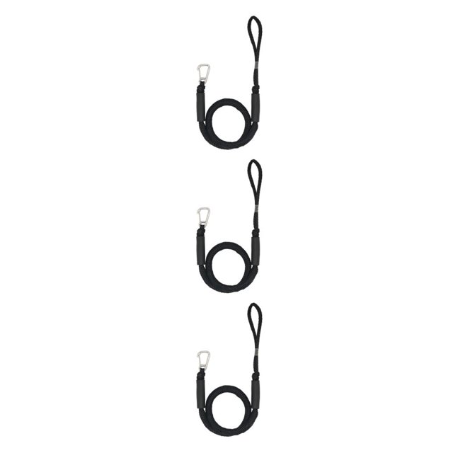 relayinert 2pieces Mooring Rope For Boat Rustproof And Strong Load-bearing Capacity Durable And Sturdy Dock Line With Hook black 3Set
