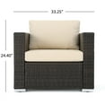 thumbnail image 3 of Noble House Santa Outdoor Wicker 7 Seater Sectional Sofa with Cushions, 3 of 11