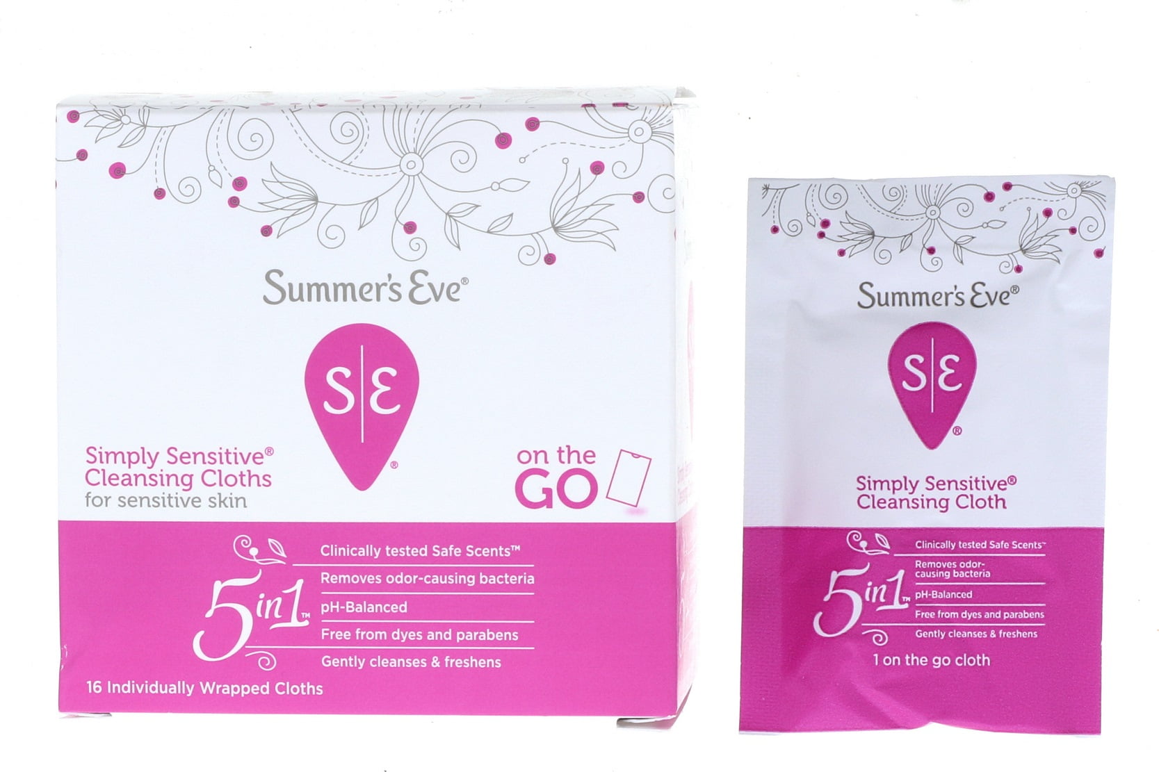 Summer's Eve Simply Sensitive Cleansing Cloth, 16 Count 6 Pack