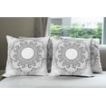 thumbnail image 6 of Ambesonne Mandala Throw Pillow Cover 4 Pack, Lace Like Detailed Motif, 20", Black and White, 6 of 7