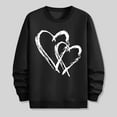 thumbnail image 5 of WREESH Oversized Sweatshirt for Men Crewneck Sweatshirts Loose Casual Heart Graphic Pullover Tops Spring Valentine's Shirt Black, 5 of 6