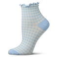 thumbnail image 5 of MeMoi Women's Gingham Cotton Blend Ruffle Cuff Anklet Socks - Womens - Female, 9-11, Blush, 5 of 11