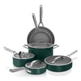 thumbnail image 1 of Ninja Ceramic Pro Juego de utensilios de cocina de 10 piezas, juego de ollas y sartenes antiadherentes con tapas de vidrio, no tóxico, sin PTFE, revestimiento de cerámica, apto para horno, todas las, 1 of 5