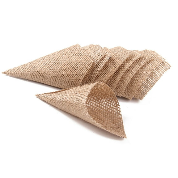 Phenofice Khaki Burlap Cones Chic DIY Wedding Party Decorations Durable 6Pcs