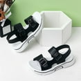 thumbnail image 4 of Boys' Black Sandals - Athletic Sport Sandals with Adjustable Ankle & Toe Buckle Straps, Cushioned Comfort for Playground, Outdoor, Casual Wear,Size 35, 4 of 5