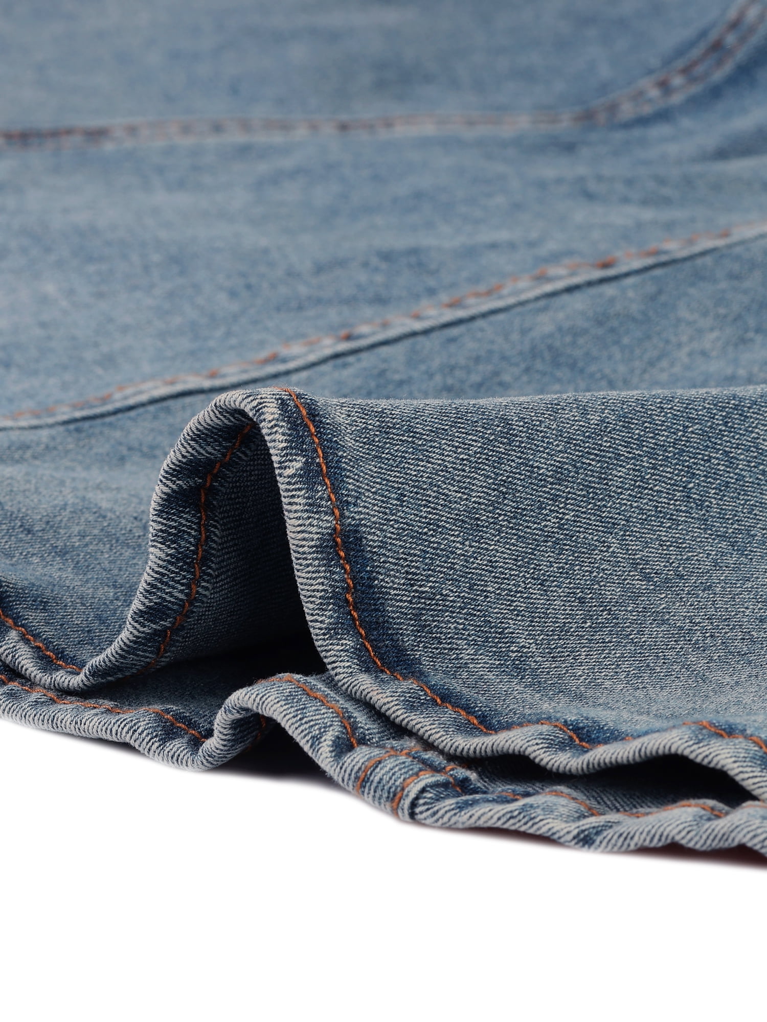 DARING DIVA Women's Soft Elegant Washed Fishtail Casual Midi Denim Skirt M Gray Blue