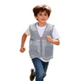 thumbnail image 4 of Kids High Visibility Safety Vest Jacket Reflective Strips Casual Zipper Up Coat Summer Breathable Loose Outdoor Athletic Clothes with Pocket, 4 of 6